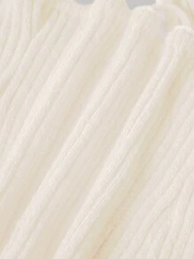 SHEIN Unity Solid Color Strappy Halterneck Knitted Top - Beige - View 5