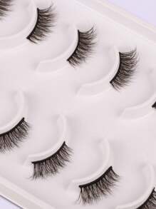 Himirell 10 对猫眼效果半长假睫毛，增强眼睛大小，适合节日、度假、约会等场合化妆条睫毛、睫毛、睫毛、假睫毛 - 黑色 - 查看 6