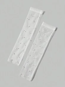 SHEIN Belle 1pair Elegant And Luxurious Pearl/Shell Arm Cuff For Women, Suitable For Wedding - Beige - View 5