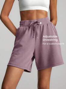 GLOWMODE Quần short Bermuda SoftSerene Modal có túi điều chỉnh được, mặc hàng ngày, mặc đi chơi mùa hè - Elderberry - Xem 3