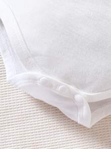 Bé gái sơ sinh Ngày lễ Mẹ Tay In Tay Mẫu Cơ bản Giản dị Nhà thoải mái Dễ thương Và Niềm vui Mô hình Áo liền quần chặt Đối với Mặc hàng ngày - trắng - Xem 3