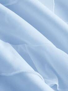 SHEIN MOD Váy suông xẻ tà bất đối xứng màu trơn cho nữ - Màu xanh lam - Xem 4