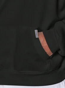 SUMWON Regular Fit Overhead Hoodie With Back Embroidery - Black - View 7