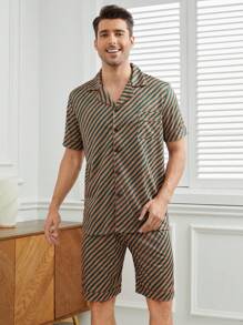 Men's Striped Printed Homewear Set