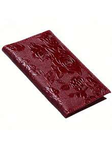 1個浮雕護照套,旅行袋護照錢包,旅行用品組織器。3d玫瑰浮雕護照套,帶sim卡插槽和疫苗護照套,纖薄護照保護器,旅行用品。1個旅行袋護照和疫苗護照組合,男女通用纖薄旅行用品護照錢包保護套,pu皮革護照套,適用於旅行,戶外,出差,飛行,度假,防水攜帶便攜式多功能護照套 - 酒紅色 - 查看 4