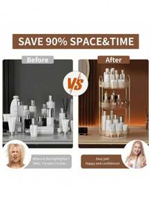 Rotating Makeup Organizer, High-Capacity Bathroom Organizer Countertop Skincare Perfume Cosmetics Organizer,Room,Home,Bedroom,Bathroom,House,Pink Room,Living Room Decor,Travel Stuff,Gift Bag,Gifts For Mom,Dad,Men,Friends,Teacher,Birthday,Wedding,Desk,Shelves,Accessories,Gift Boxes,Funny Gift,Storage