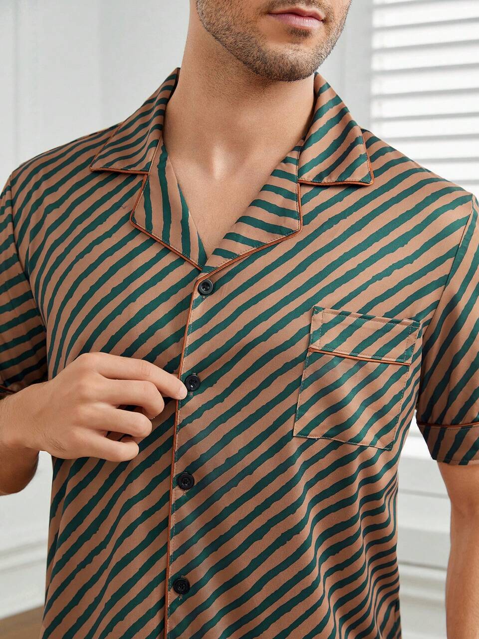 Men's Striped Printed Homewear Set