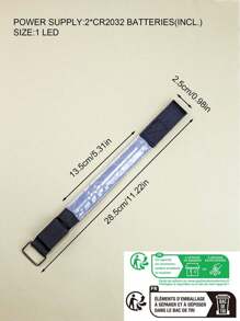 1pc LED Light-Up Armband With Replaceable Battery, Night Running Safety Signal Lamp Reflective Armband Foot Ring, Powered By 2 CR2032 (Batteries Included) - Multicolor - View 3