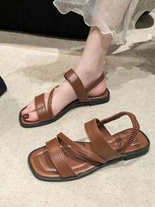 Của phụ nữ Ngoài trời Linh hoạt Đơn giản bờ biển Thời trang Dép xăng đan - màu nâu - Xem 2