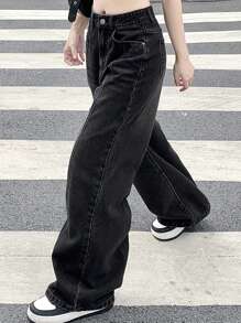 DAZY 女士簡約風格休閒牛仔褲