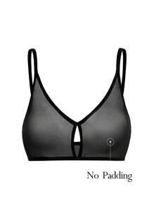 Ocili Leisure 3pcs Cut Out Front Mesh Bra Lingerie - Multicolor - View 2