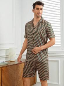 Men's Striped Printed Homewear Set