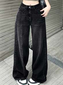 DAZY 女士簡約風格休閒牛仔褲