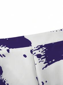 Maweii 大碼顏色拼接褶皺寬鬆休閒裙 - 藍色 - 查看 3