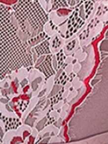 Allurite Của phụ nữ Đúng mốt Màu hồng Ren Dây đeo Mì Ý  Áo liền quần chặt - Hồng - Xem 7