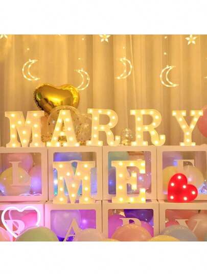 1入組LED字母&數字燈(26字母表和0-9數字)適合婚禮派對生日裝飾用品場景安排