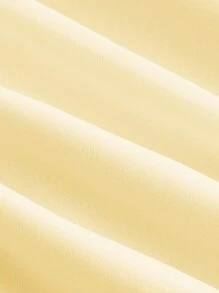 SHEIN MOD Solid Ruffle Trim Halter Neck Ruched Waist Pink Summer Dress,Pastel Dresses For Women - Yellow - View 3