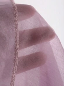 DAZY Bow Knot Tie Neck Chiffon Ruffle Hem Blouse - Purple - View 7