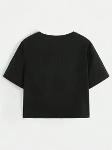 FRIENDS X SHEIN Figure And Slogan Graphic Short Sleeve Tee For Summer How You Doin'