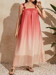 Breezaya Plus Size Women's Ombre Color Spaghetti Strap Dress