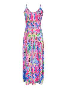 Vacation Style All-Over Print Pocket Strap Dress, Spring/Summer - Multicolor - View 2