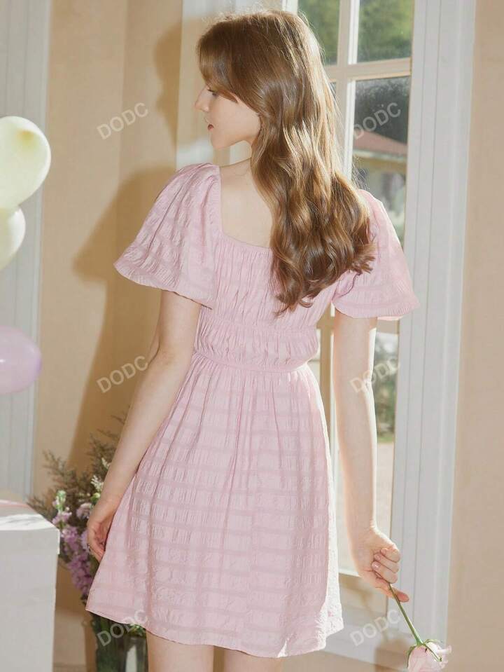 ZW COLLECTION ボリュームサテンワンピース - ピンク | ZARA