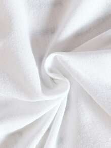 SHEIN Playful Pals 新生兒男女母親節/父親節“我愛媽媽/爸爸”口號3入簡便純色短袖連體衣,在底層使用有趣字母圖案 - 白色 - 查看 6