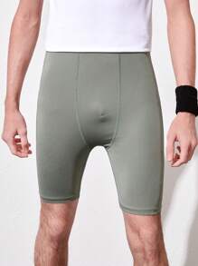 Teen Boy Solid Color Sport Shorts - Khaki - View 5
