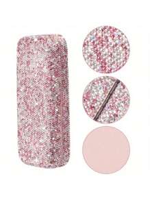 1pc Cute Eyeglasses Case, Rhinestone Hard Shell Protective Eyeglasses Case, Eyeglasses Sunglasses Storage Case, Home Decor, Valentines Gift, Valentines Decor, Gift For Man, Gift For Woman. Bling Rhinestone Glasses Case Decorative Sunglasses Reading Glasses Holder Case, Eyes Glasses Storage Organizer Box, For Travel For Trip Car Glasses Box. Makeup Bag Cosmetic Bag - Silver - View 4