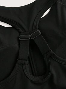 Lifespree Women's Sports Underwear, Shaping Running Beauty Back Bra, Yoga Vest, Moisture Wicking Fitness Top - Black - View 8