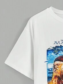 HARRY POTTER X SHEIN 加大號字母圖形 Tee - 白色 - 查看 5