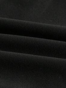 Coolane 大尺寸針織日常休閒長褲 - 黑色 - 查看 4