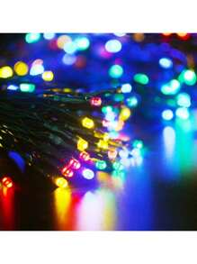 1串户外LED灯串，33英尺/100颗LED灯珠，电池供电，带遥控器，8种模式，6小时亮/18小时灭，防水，适用于圣诞树、花园、派对、节日、家居装饰、生日礼物（多色）