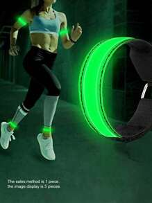 1pc LED Light-Up Armband With Replaceable Battery, Night Running Safety Signal Lamp Reflective Armband Foot Ring, Powered By 2 CR2032 (Batteries Included) - Multicolor - View 2