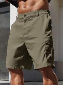 SHEIN Manfinity Homme Men's Plus Size Casual Shorts With Pocket Design