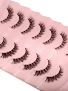 Himirell 7pairs/set 5-12mm Natural Cross Style Simple Sparse Transparent Stem False Eyelashes Suitable For Parties, Festivals