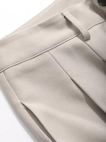 DAZY Casual Plain Color Wide-Leg Pants,Women Dress Pants - Khaki - View 7