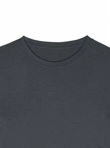 Men Moon Print T-Shirt - Grey - View 5