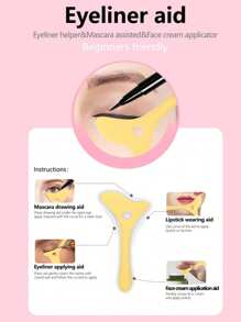 1个硅胶眼线辅助器，多功能眼部化妆工具，可重复使用，价格实惠，适合作为圣诞礼物、化妆品、化妆工具、廉价商品、礼品、女士礼品、圣诞礼物 - 黃色 - 查看 8