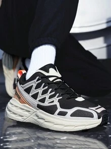 男士運動鞋跑步鞋休閒鞋透氣鞋工作鞋學生鞋訓練鞋戶外鞋 - 黑色 - 查看 3