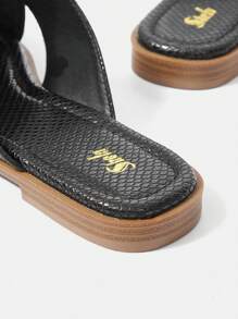 Styleloop Women'S Flat Sandals - Black - View 6