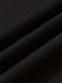 SHEIN ICON Women's Solid Slim Fit Cropped T-Shirt - Black - View 3