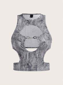 SHEIN ICON Women's Hollow Out Cropped Y2k Tank Top - Multicolor - View 2