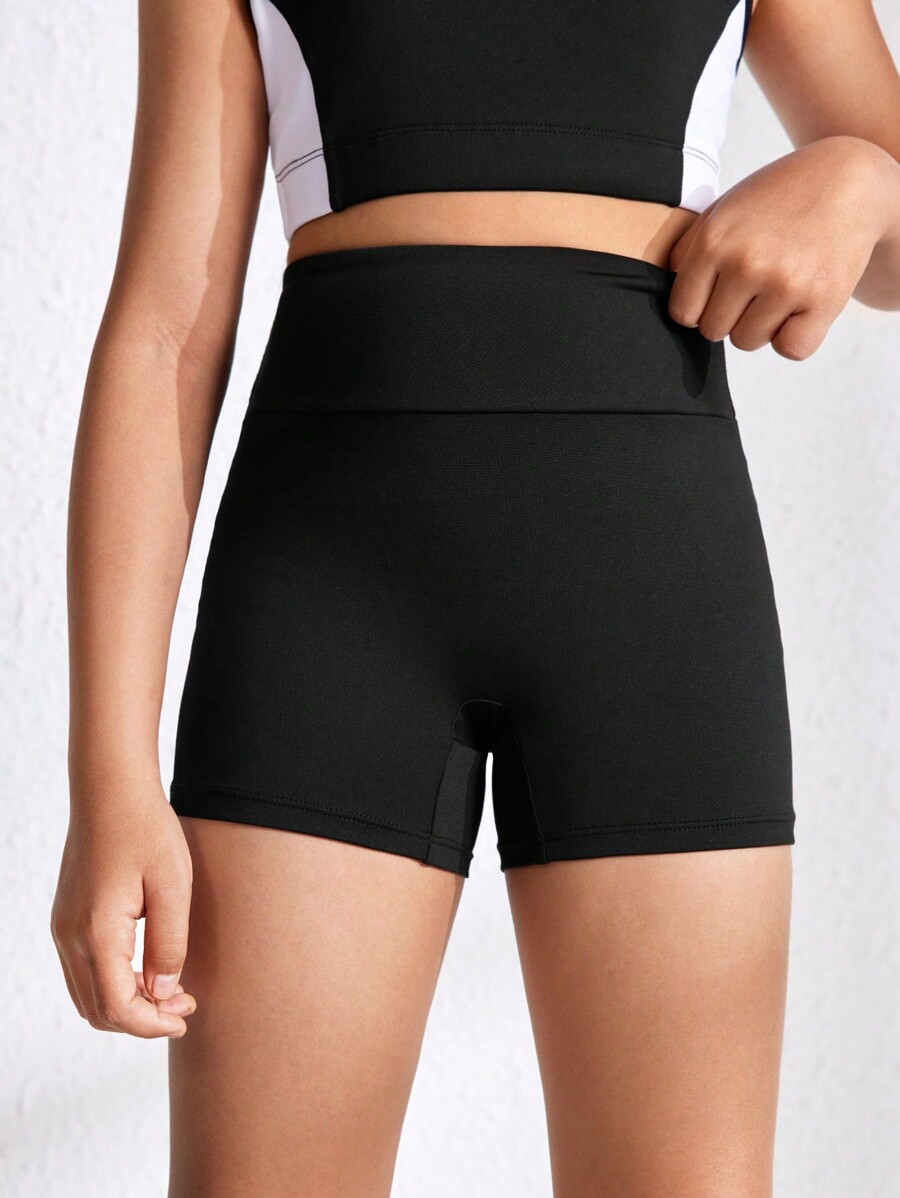 SHEIN Tween Girls Yoga/Exercise Shorts, Skin-Friendly Breathable ...