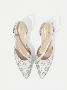 SheIn Belle Women's Pointed Toe High Heel Stiletto Shoes With Sequin