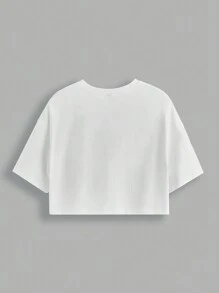 FRIENDS X SHEIN Lobster And Slogan Graphic Drop Shoulder Crop Tee YOU ARE MY LOBSTER