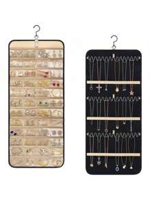 1 ชิ้นที่แขวนเครื่องประดับ, ชั้นวางเครื่องประดับสองด้าน, ที่ใส่สร้อยคอ, ที่แขวนแหวนต่างหูป้องกันการพันกันพร้อมกระเป๋าเครื่องประดับ 20 ใบกระเป๋าเดินทางม้วนพร้อมกระเป๋าแขวนประตูผนังตู้เสื้อผ้า 1 ชิ้นแบบพกพาแขวนจัดเก็บเครื่องประดับออแกไนเซอร์จัดเก็บม้วนด้วยตะขอโลหะที่แขวน, สองด้านผู้ถือเครื่องประดับสำหรับต่างหู, สร้อยคอ, แหวนในตู้เสื้อผ้า, ผนัง, ประตูกระเป๋าเครื่องประดับแขวน StorageFor หอพักวิทยาลัยสำหรับโรงเรียนสำหรับหอพักสำหรับห้องนอนสำหรับหอพักวิทยาลัยสำหรับบ้านกันน้ำพับความจุขนาดใหญ่ สำหรับแหวน - สีดำ - ดู 3
