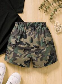 Quần short Cargo họa tiết rằn ri thường ngày cho bé trai, quần dài dã ngoại đa năng dành cho trẻ sơ sinh, mùa xuân/hè - Nhiều màu - Xem 2