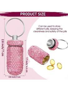 Recipient pentru pastile Bling Cutie portabilă goală pentru sticle pentru pastile Cutie impermeabilă pentru medicamente de călătorie Mini suport pentru pastile de cristal Depozitare cu breloc pentru exterior. Breloc portabil Bling Cutie pentru pastile cu 2 compartimente Organizator mic de călătorie pentru pastile. Recipient pentru pastile, rezistent la apă, din cristal, pentru medicamente. 1Pc Bling Recipient pentru pilule Husă portabilă pentru sticle pentru pastile Cutie impermeabilă pentru medicamente de călătorie Mini suport pentru pastile de cristal Depozitare cu breloc Husă portabilă pentru pastile pentru camping în aer liber Călătorii (roz) Organizator de parfumuri Cadouri de lux cu pictură cu diamante, petrecere de nuntă, vacanță, femei pentru fete, sclipici, elegantă, elegantă, cutie de pastile