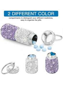 Recipient pentru pastile Bling Cutie portabilă goală pentru sticle pentru pastile Cutie impermeabilă pentru medicamente de călătorie Mini suport pentru pastile de cristal Depozitare cu breloc pentru exterior. Breloc portabil Bling Cutie pentru pastile cu 2 compartimente Organizator mic de călătorie pentru pastile. Recipient pentru pastile, rezistent la apă, din cristal, pentru medicamente. 1Pc Bling Recipient pentru pilule Husă portabilă pentru sticle pentru pastile Cutie impermeabilă pentru medicamente de călătorie Mini suport pentru pastile de cristal Depozitare cu breloc Husă portabilă pentru pastile pentru camping în aer liber Călătorii (roz) Organizator de parfumuri Cadouri de lux cu pictură cu diamante, petrecere de nuntă, vacanță, femei pentru fete, sclipici, elegantă, elegantă, cutie de pastile